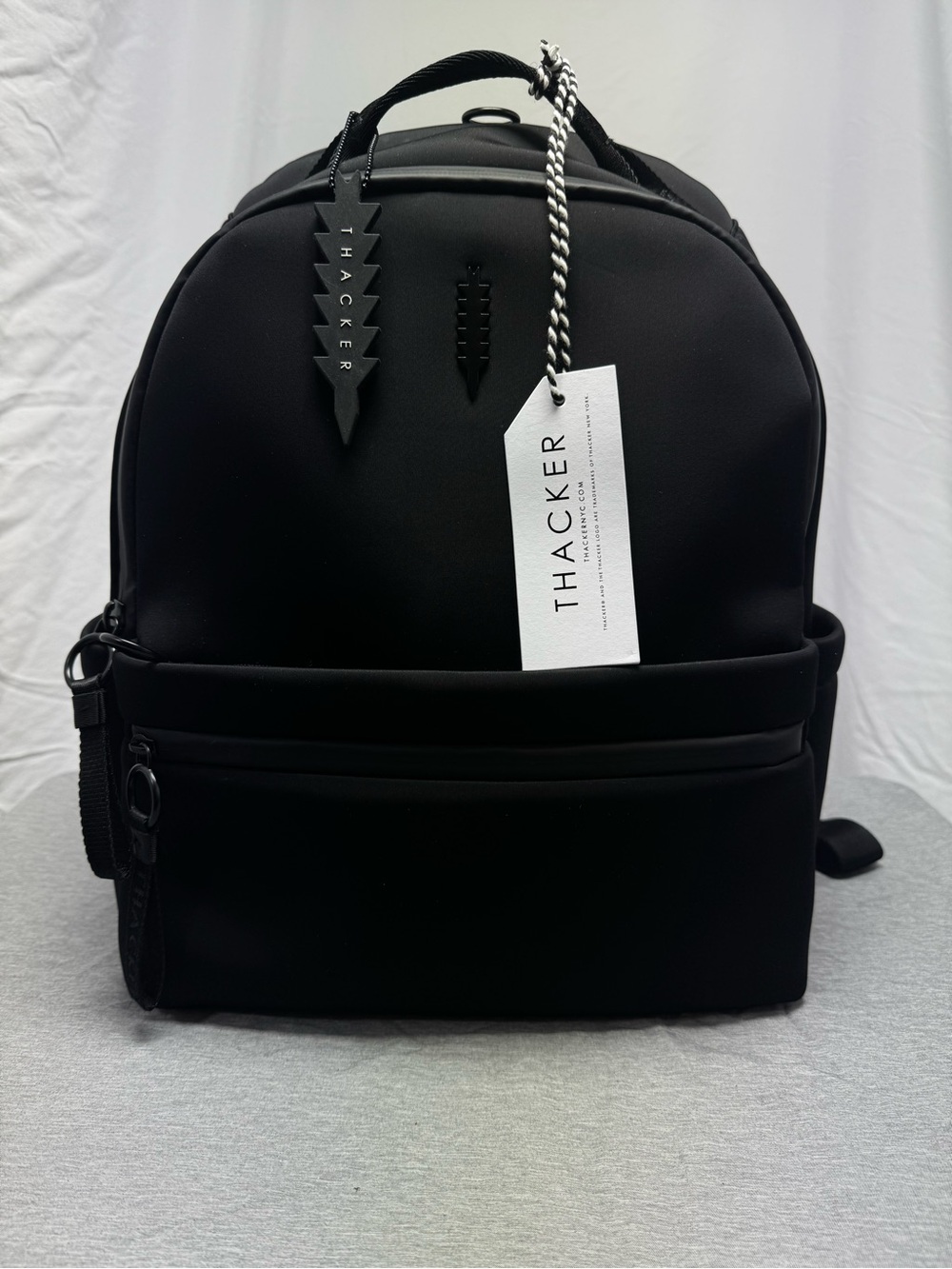 Thacker Carey Black Neoprene Backpack Laptop Travel Work Bag
